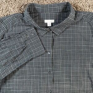 J.Jill Women's XL Plaid Button Down Shirt Long Sleeve 100% Cotton  preppy casual